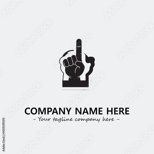 Finger illustration black and white for logo company vector image
