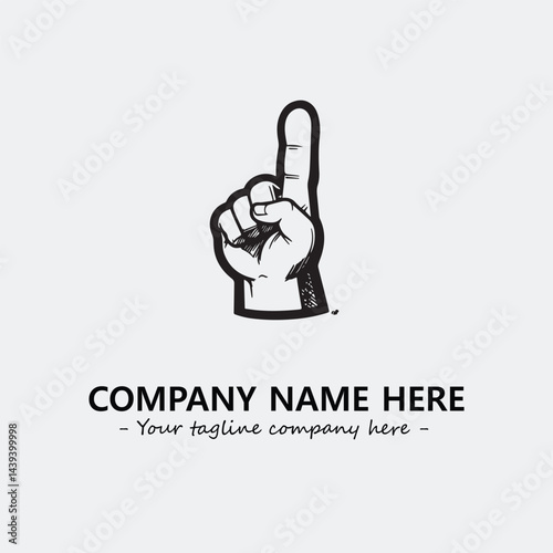 Finger illustration black and white for logo company vector image