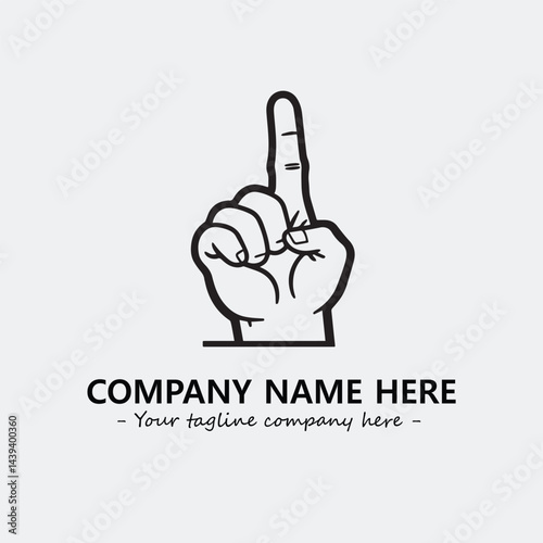 Finger illustration black and white for logo company vector image