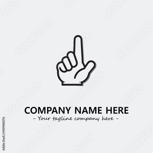 Finger illustration black and white for logo company vector image