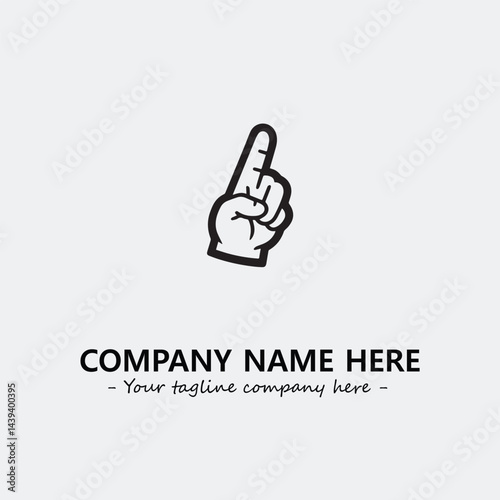 Finger illustration black and white for logo company vector image