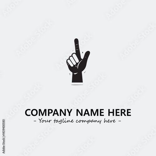 Finger illustration black and white for logo company vector image