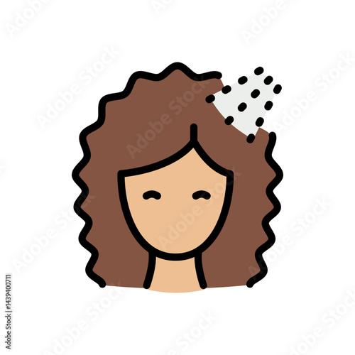 Curly Hair Care Products. Curly Method. Beauty treatment vector illustration, salon service, hair care, and personal grooming. Vector icon for web design isolated on white background.