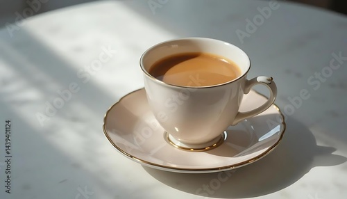 Coffee Mug and Saucer Clip Art  Elegant Beverage Illustration Elegant illustration of a coffee mug with saucer, pastel tones, perfect for café menus, breakfast promotions, and cozy home décor branding