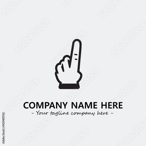Finger illustration black and white for logo company vector image