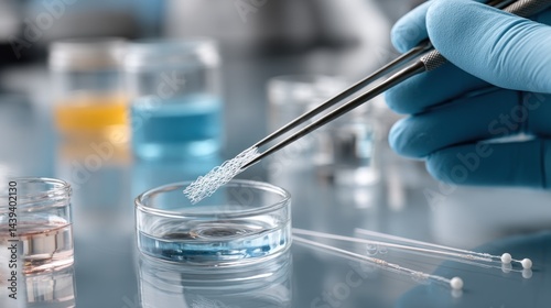 Hand holding a DNA test kit in sterile lab