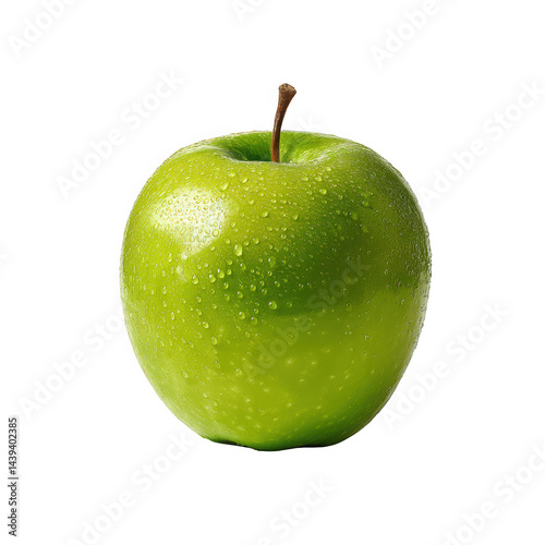 Transference of elemental freshness green apple close-up nature photography vibrant studio environment
