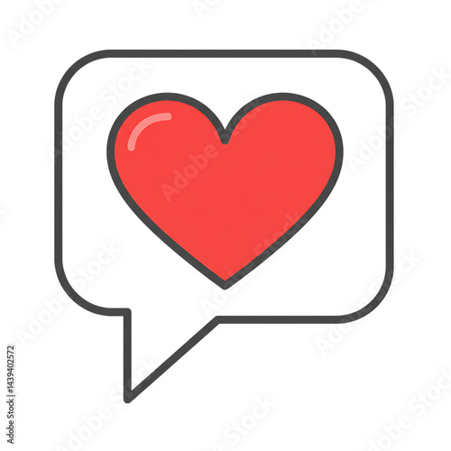 Red Heart Speech Bubble