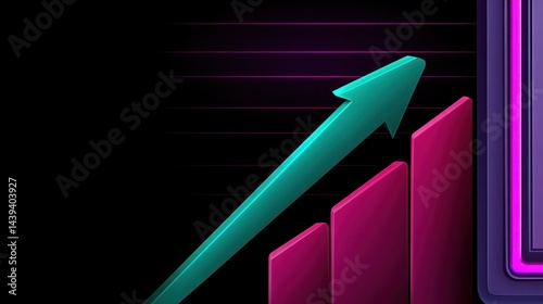 Vibrant Graphs and Arrow Indicating Growth and Progress in a Modern Digital Environment