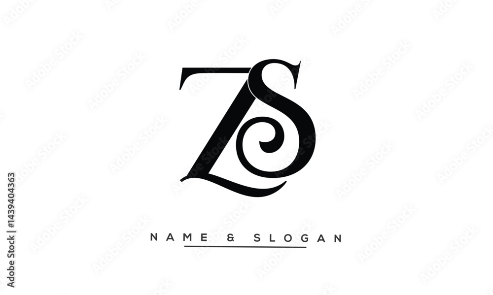 SZ, ZS Abstract Letters Logo Monogram