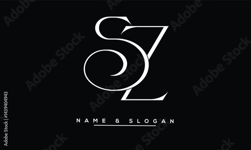 Obraz na płótnie SZ, ZS Abstract Letters Logo Monogram w salonie
