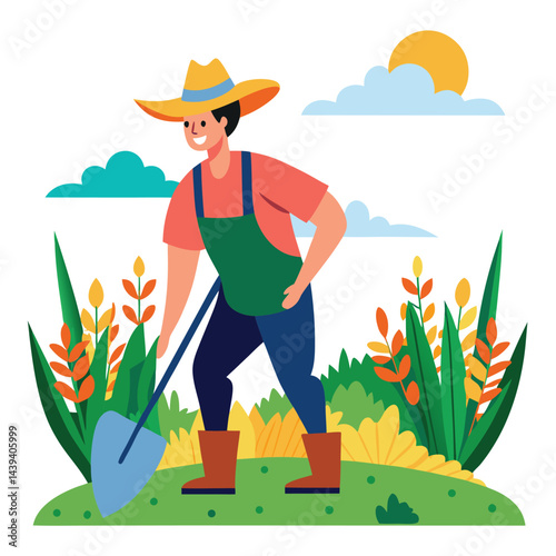 farmers working vector
