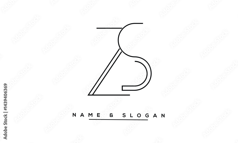 SZ, ZS Abstract Letters Logo Monogram
