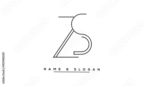Obraz na płótnie SZ, ZS Abstract Letters Logo Monogram w salonie