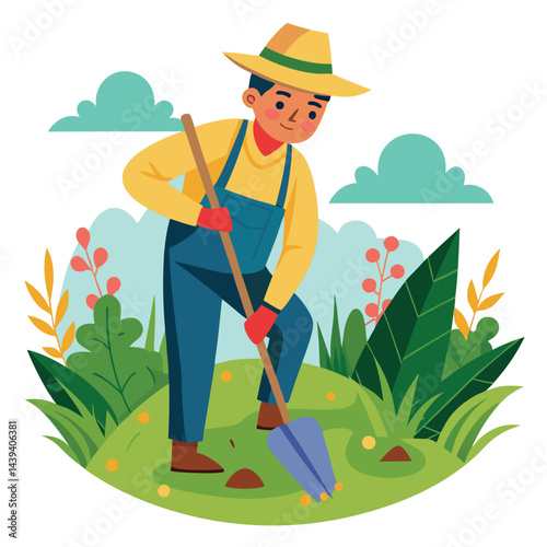 farmers working vector