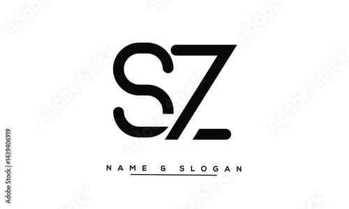 Obraz na płótnie SZ, ZS Abstract Letters Logo Monogram w salonie