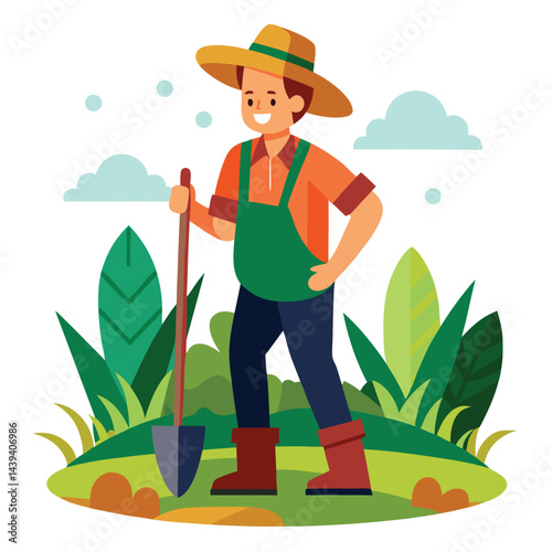 farmers working vector