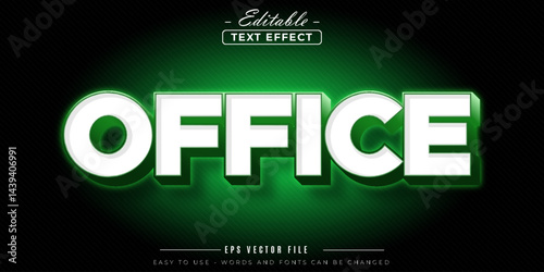 Office neon text, editable text effect.