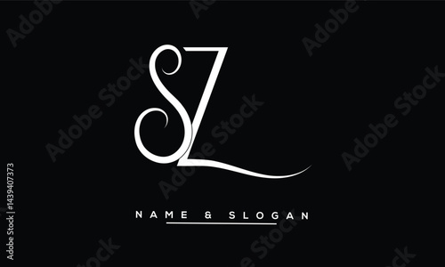 Obraz na płótnie SZ, ZS Abstract Letters Logo Monogram w salonie
