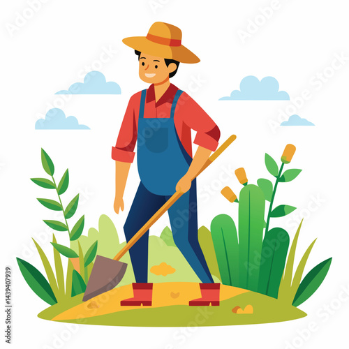 farmers working vector