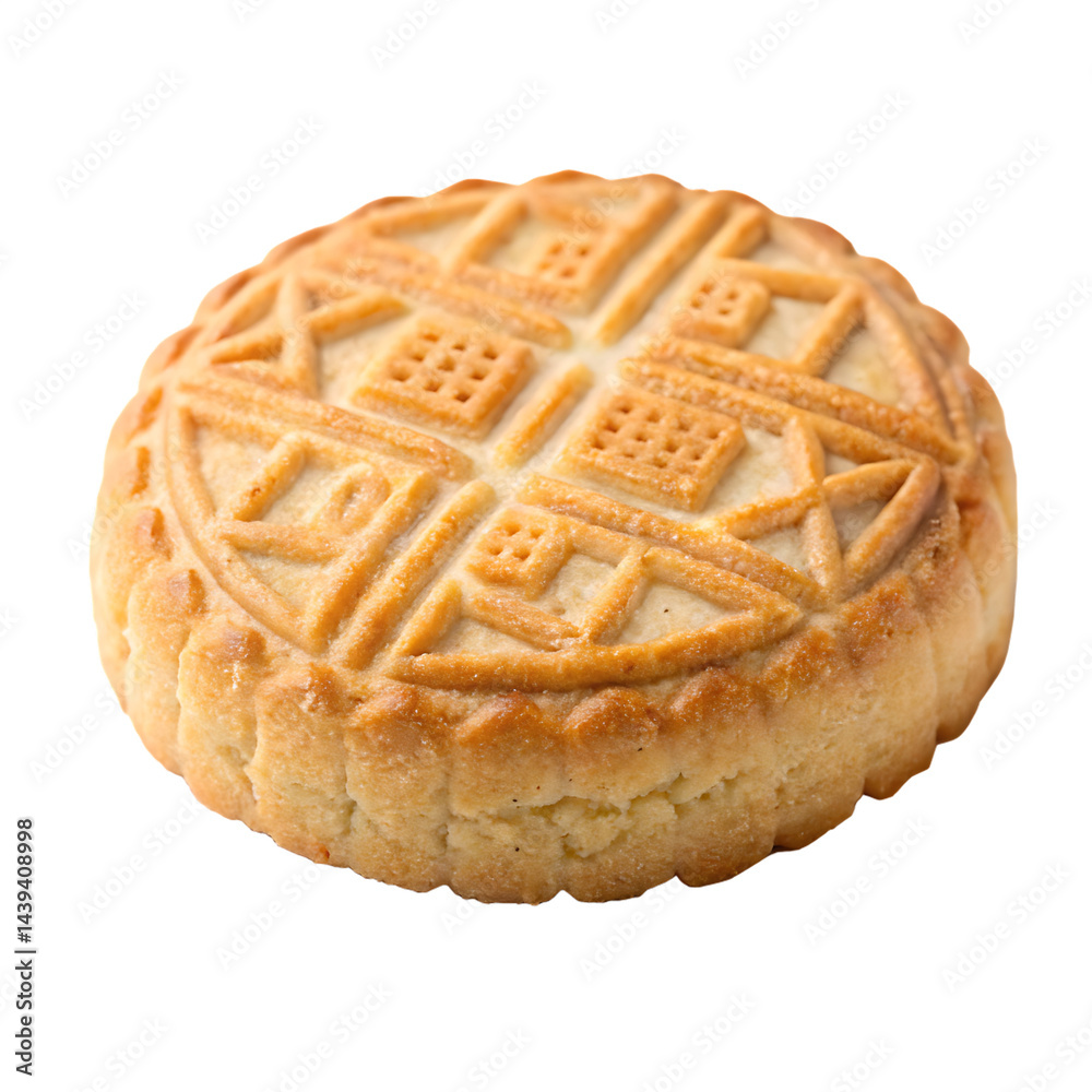 Single chinese almond cookie isolated on a transparent background Single chinese almond cookie isolated on a transparent background