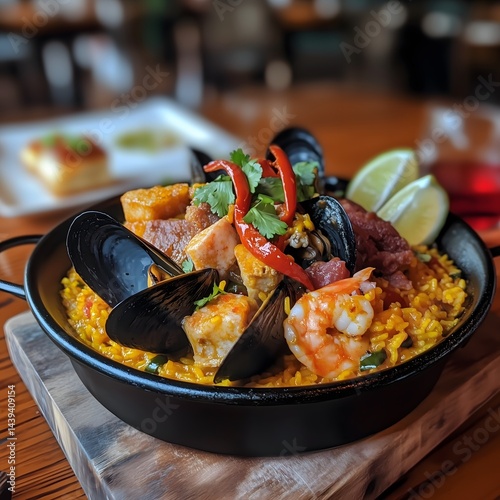 spanish thai fusion paella, coconut