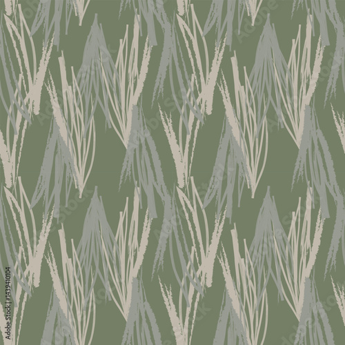 Neutral Colour Tropical Leaf Seamless Pattern Design