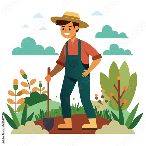 farmers working vector