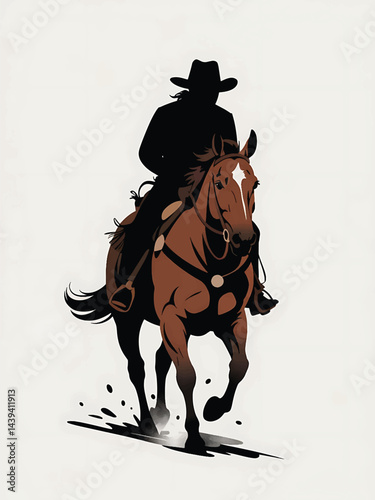 horse riding art design sticker