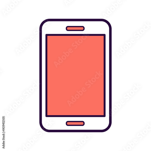 smart phone with blank screen isolates on white
