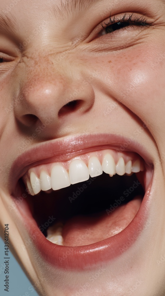 Radiant Joyful Smile Close Up Capturing Authentic Laughter and Happiness in Facial Expression Detail Radiant Joyful Smile Close Up Capturing Authentic Laughter and Happiness in Facial Expression Detail