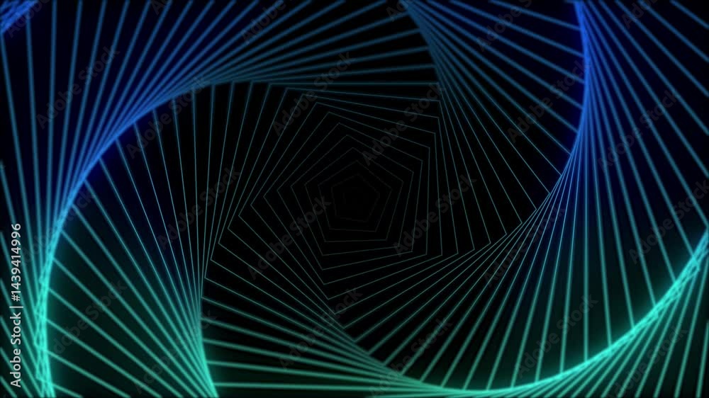Glowing blue and green lines forming a spiral, perfect for digital backgrounds, technology concepts, abstract designs, and futuristic themes.