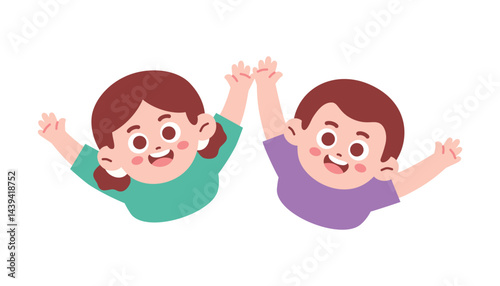 Happy Little Kids Looking Up