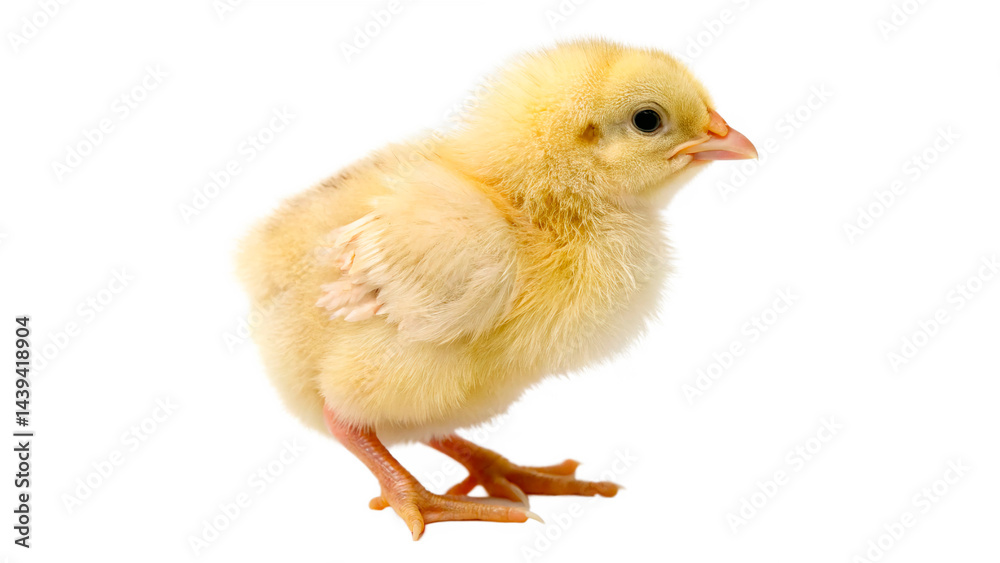 Fototapeta premium Golden Yellow Baby Chick Isolated on a transparent Background