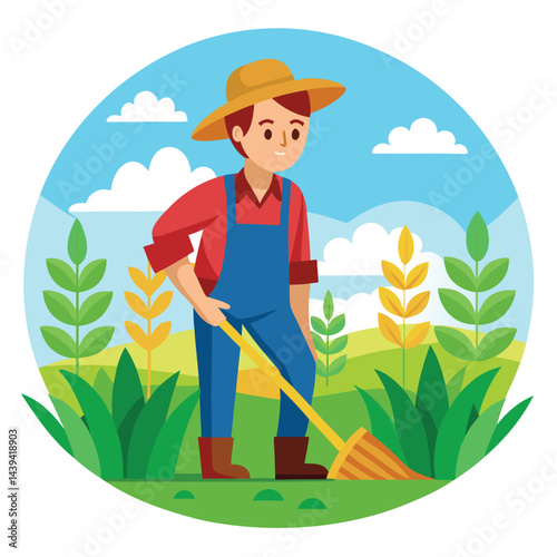 farmers working vector