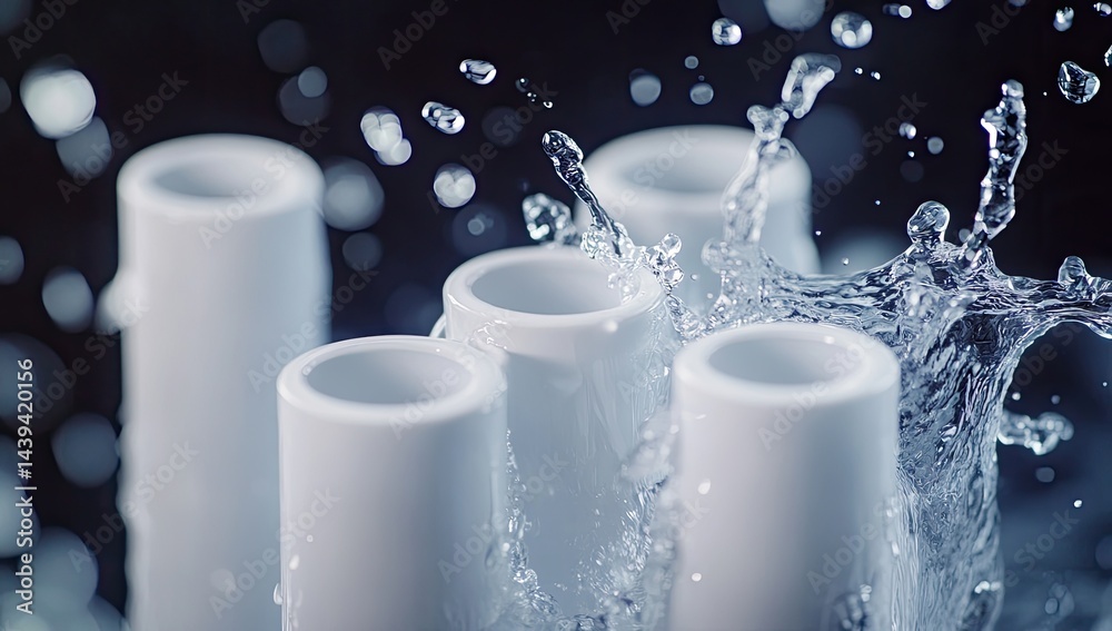 Water Splashing on Pipes Water Splashing on Pipes