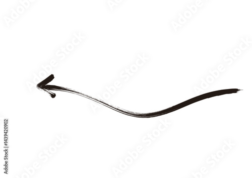 ブラシで描いたような曲線の矢印