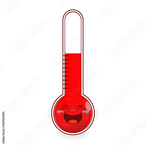 thermometer laughing face cartoon cute