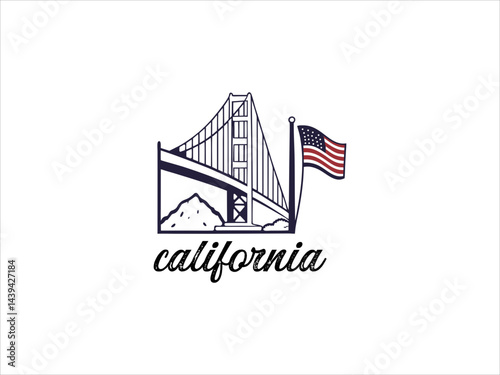A classic, vintage inspired logo featuring a silhouette of a California grizzly bear standing atop a stylized base, with the word "California" prominently displayed below.