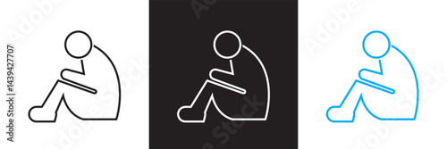 Homelessness  icon .  Vector for websites, mobile interfaces, presentations, banner, visual branding etc. Vector illustration. isolated on white and black background. EPS 10