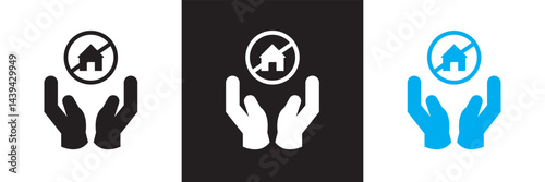 Homelessness  icon .  Vector for websites, mobile interfaces, presentations, banner, visual branding etc. Vector illustration. isolated on white and black background. EPS 10