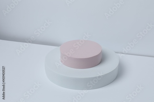 Various podiums on a light background