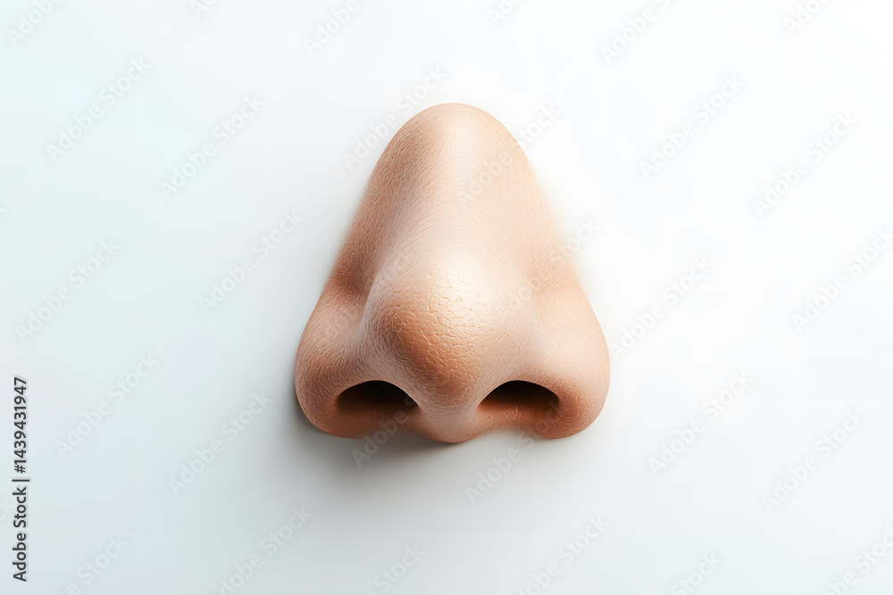 Front view human nose isolated on white