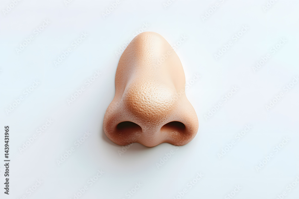 Front view human nose isolated on white