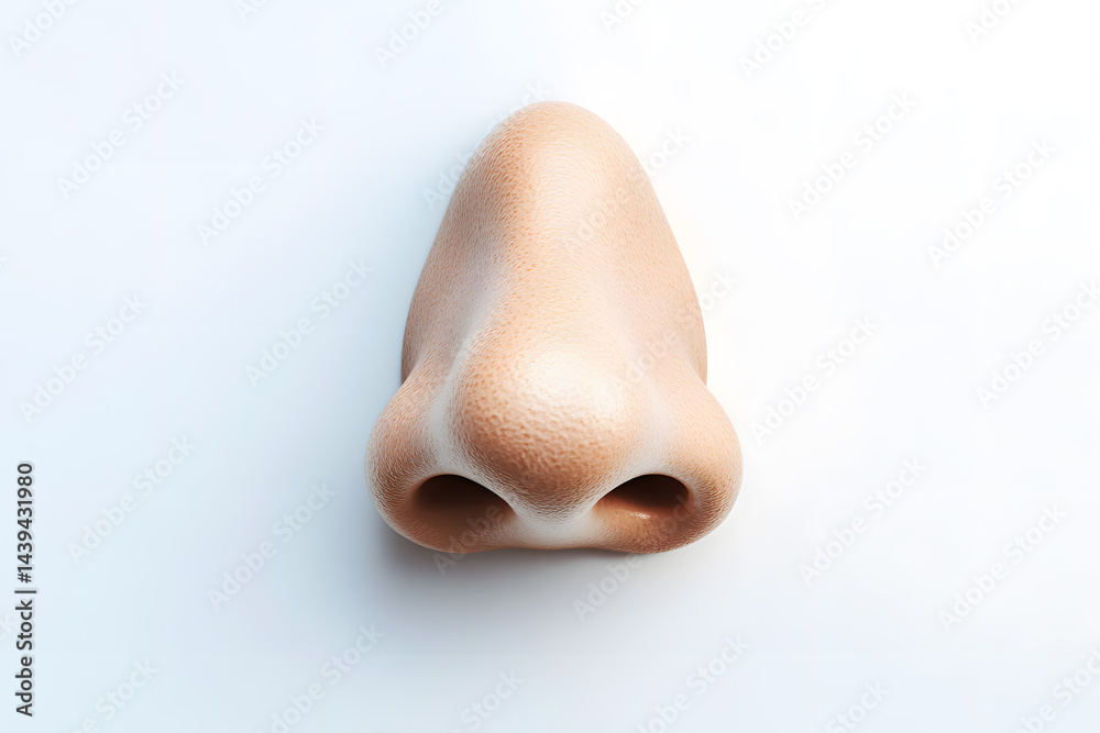 Front view human nose isolated on white