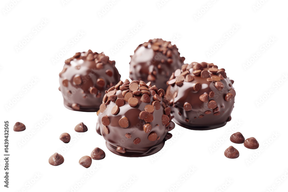 Fototapeta premium Irresistible Pleasure: Chocolate Love Isolated On White Background.