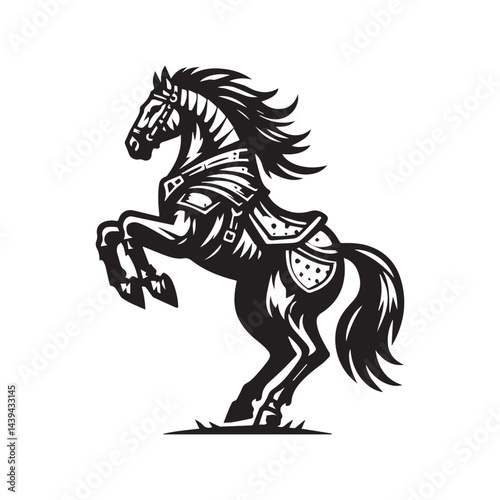 Knight Horse Logo – Armored War Steed Icon for Branding