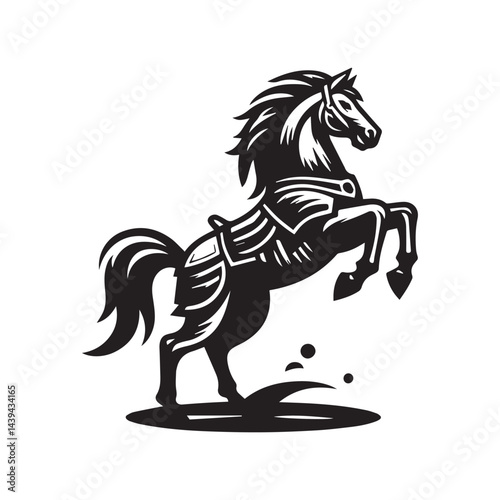 Knight Horse Logo – Armored War Steed Icon for Branding