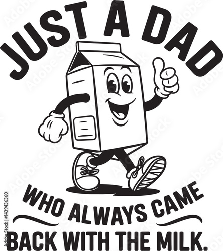 fathers day art by a milk pack line art