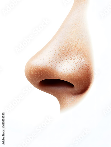Obraz na płótnie Woman's nose side view isolated on white background. Rhinoplasty. Plastic surgery w salonie